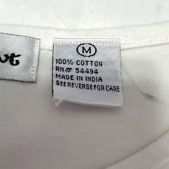 Red Paint White Sequined Y2K Retro Hippie Waist Tie Knit Top - Picture 8 of 8